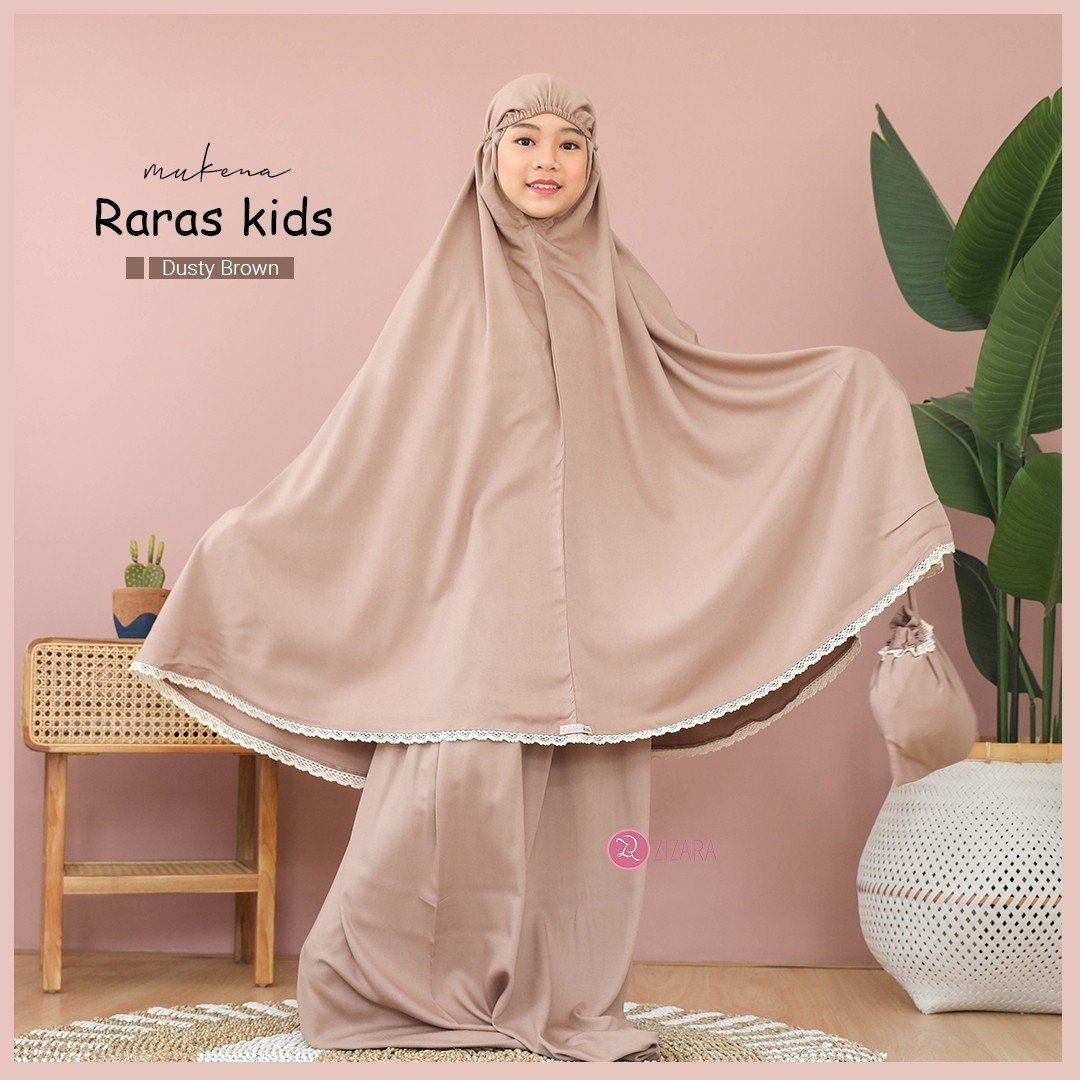 Mukena Raras Kids Dusty Brown