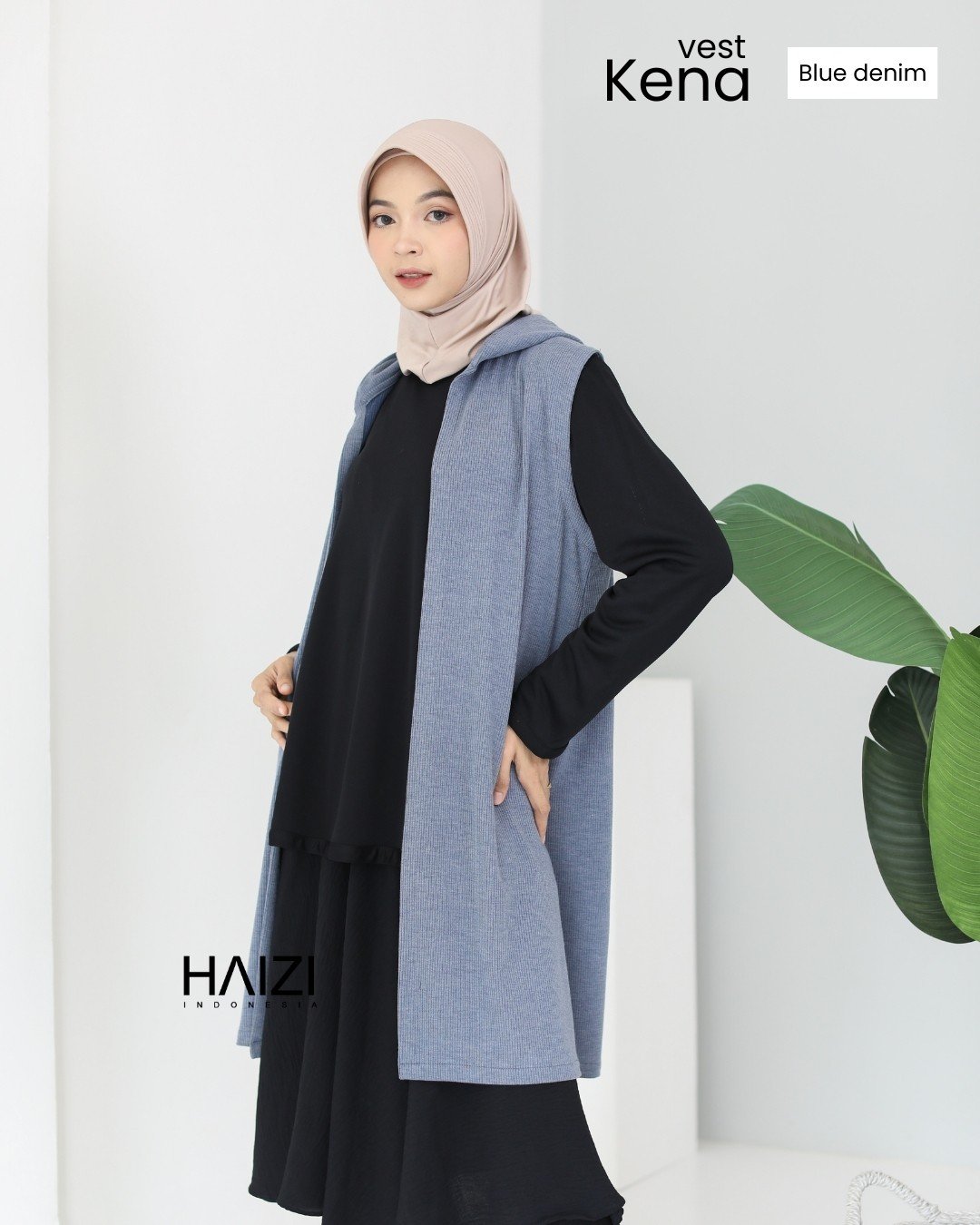 Kena Vest Blue Denim