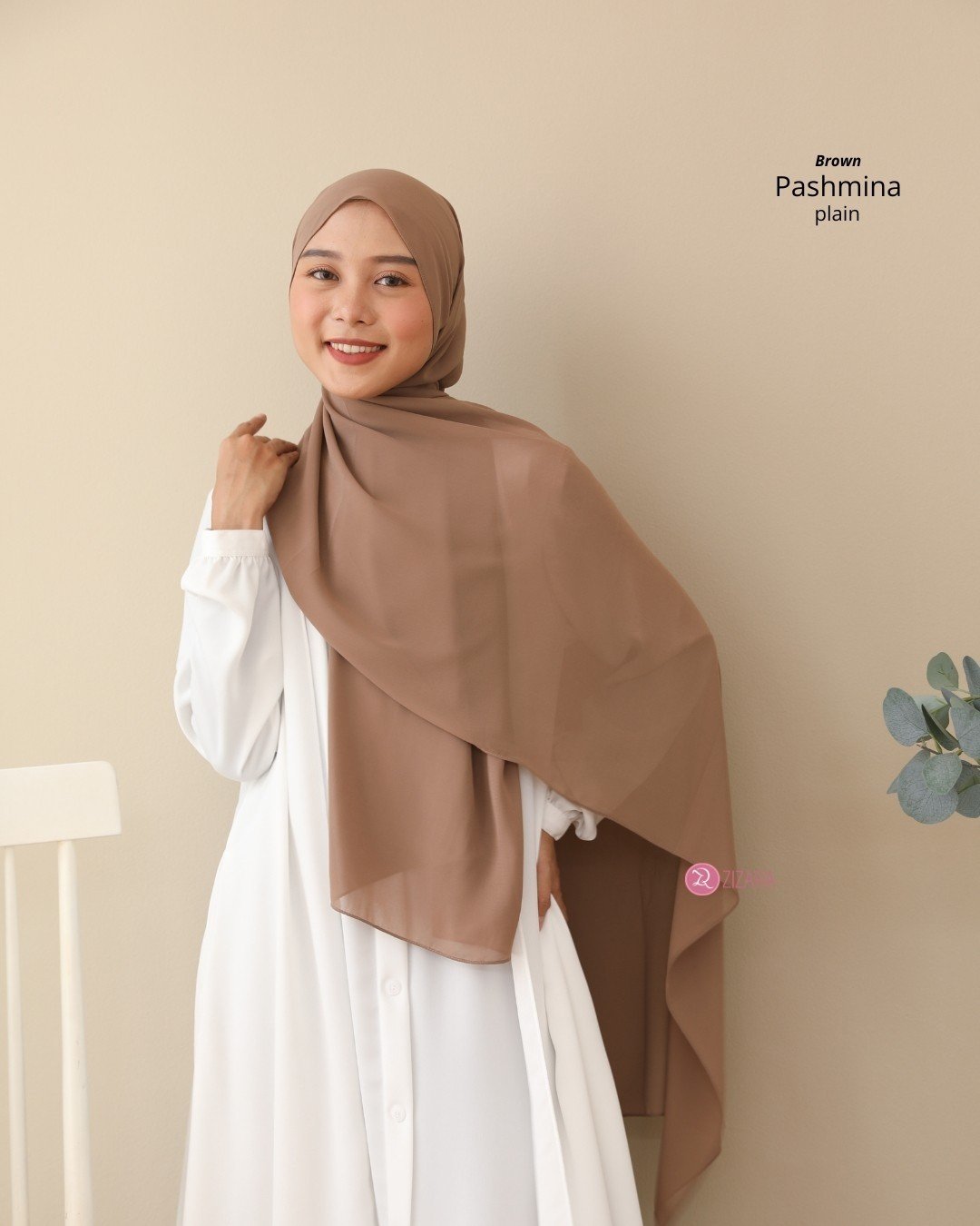 Plain Pashmina Brown
